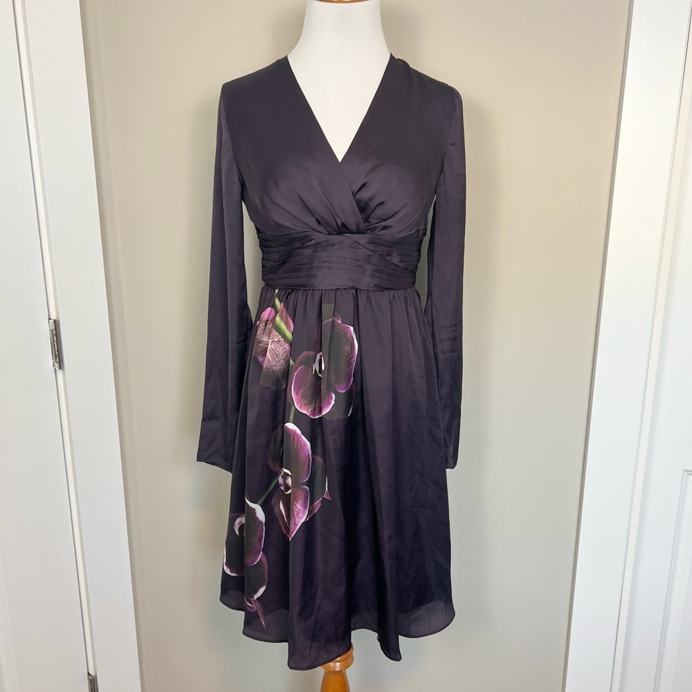 Altuzarra Long Sleeve Purple Floral Dress
